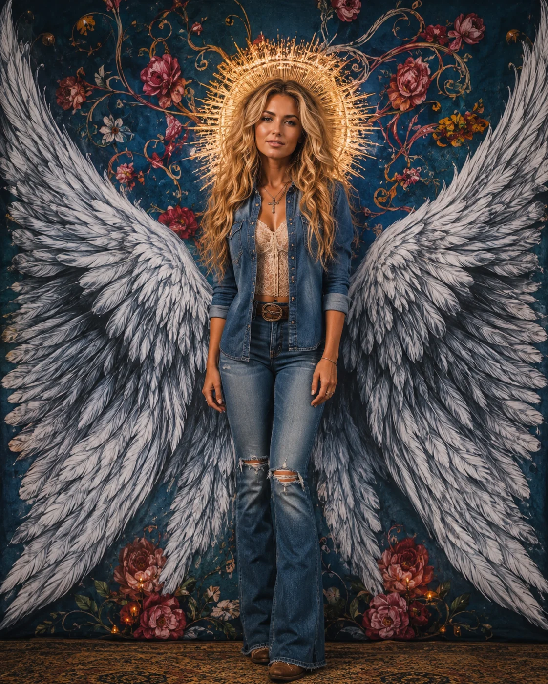 Savanah Shade at an angel wings mural
